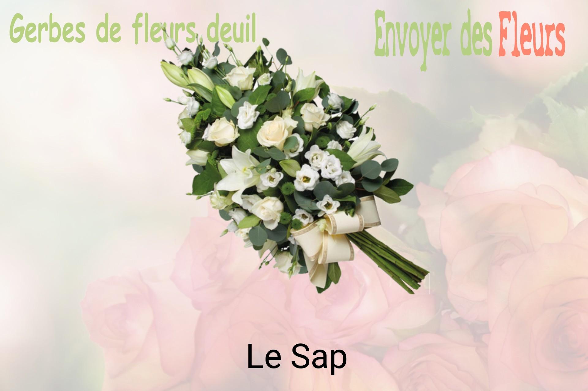 Gerbe de fleurs de deuil livrée à Le Sap